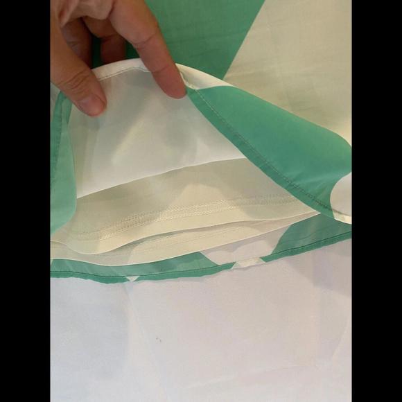 Green And White Zig Zag Stripe Mod Shift Dress With Liner By Together - Size Sm - Picture 5 of 5